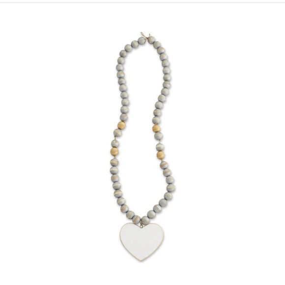 MUD PIE Marble Heart Home Decorative Beads - Silver - Picture 3 of 6